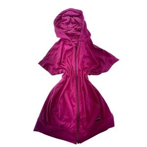 Nine West Active Women's Hoodie Zip Up Short‎ Sleeve Pink Size L